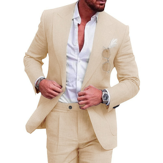 Herren Zweiteiliger Anzug Beige | Modern & Festlich