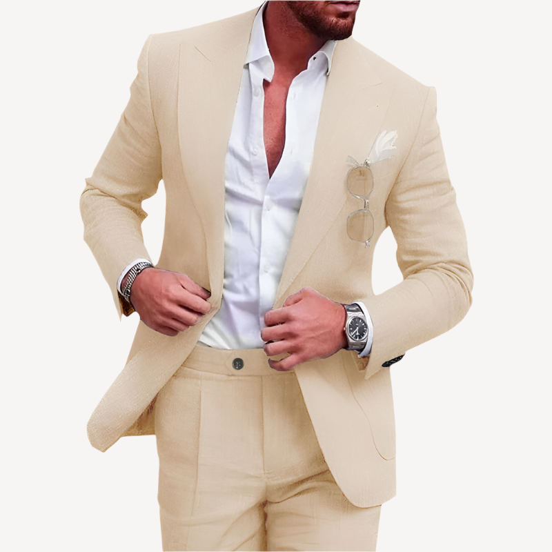 Herren Zweiteiliger Anzug Beige | Modern & Festlich