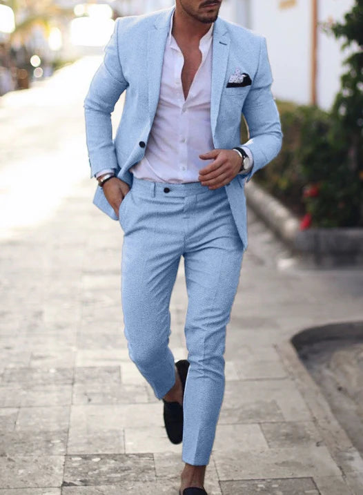 Herren Zweiteiliger Anzug Modern Fit | Ein-Knopf Design