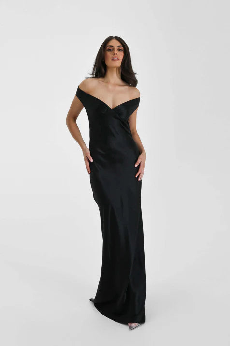 Damen Off Shoulder Ballkleid Mit Geradem Schnitt | Maxi