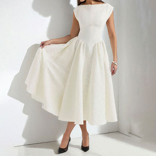 Abendkleid Damen | Plissiert Ärmellos Midi