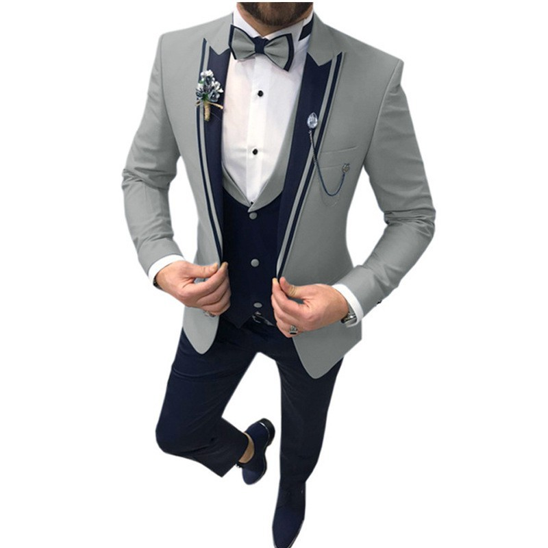 Herren Anzug Dreiteilig Schmal Geschnitten | Elegant Für Anlass
