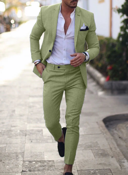 Herren Zweiteiliger Anzug Modern Fit | Ein-Knopf Design