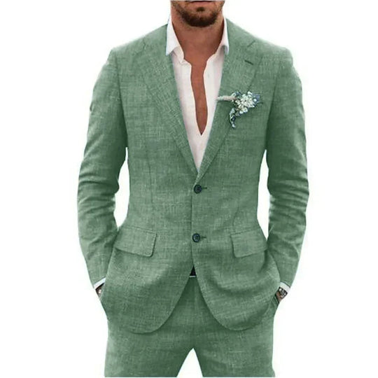 Herren Anzug 2-teilig Slim Fit | Hochzeitsgäste Sakko mit Zwei-Knopf-Verschluss und Hose