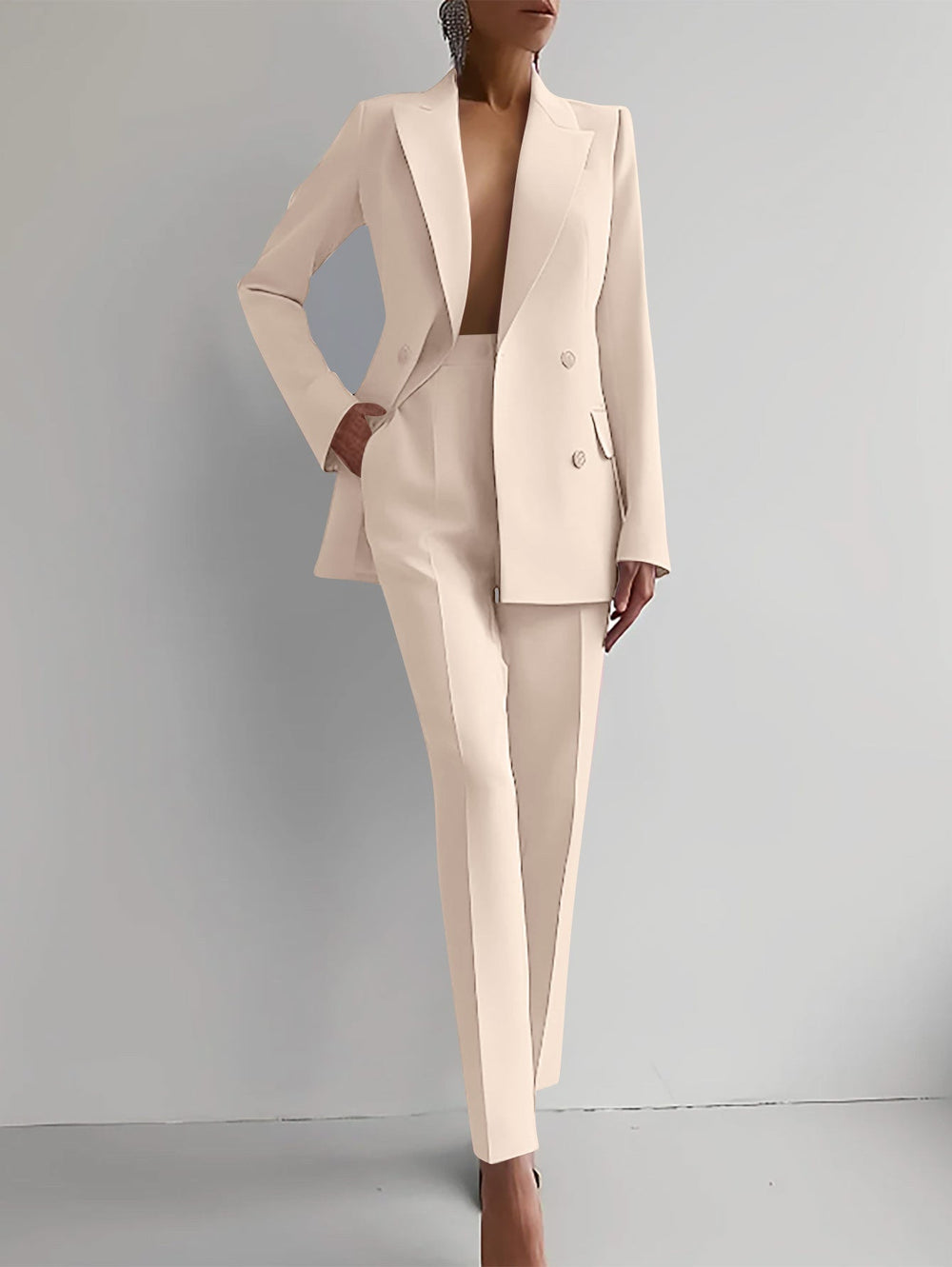 Damen Blazer Set mit Hose | Doppelreihig
