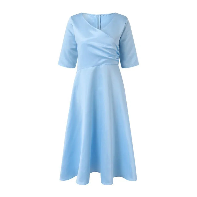 Abendkleid Midi | A-Linie mit V-Ausschnitt