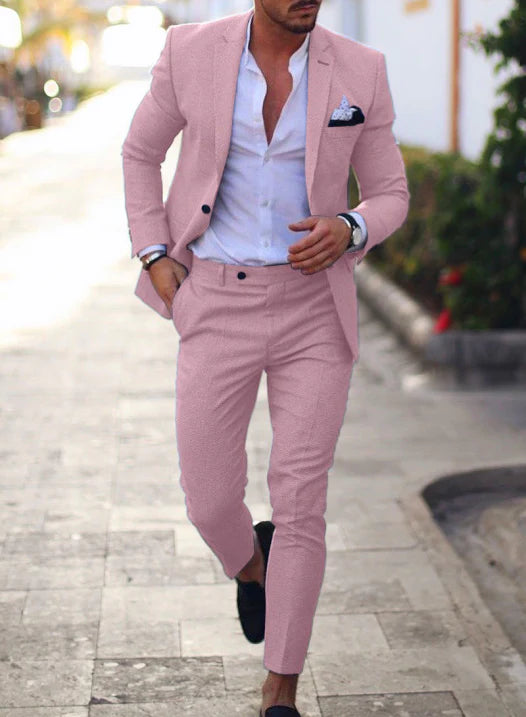 Herren Zweiteiliger Anzug Modern Fit | Ein-Knopf Design