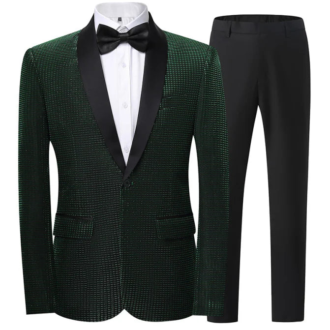 Herren Anzug 2-teilig Slim Fit | Hochzeitsgäste Mit Punktmuster