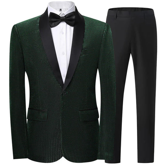 Herren Anzug 2-teilig Slim Fit | Hochzeitsgäste Mit Punktmuster