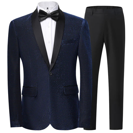 Herren Anzug 2-teilig Slim Fit | Hochzeitsgäste Mit Punktmuster