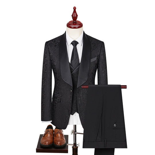 Herren Anzug 3-teilig Slim Fit | Hochzeitsgäste mit Blumenmuster