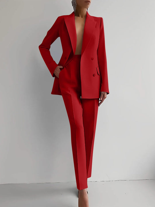 Damen Blazer Set mit Hose | Doppelreihig