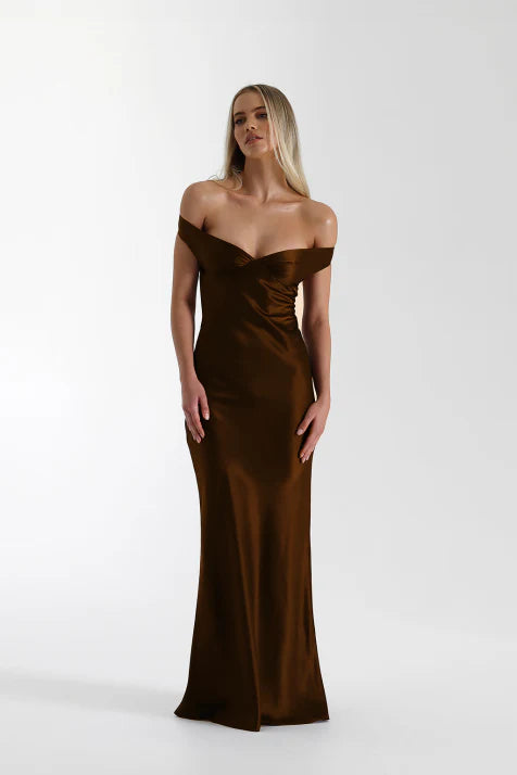 Damen Off Shoulder Ballkleid Mit Geradem Schnitt | Maxi