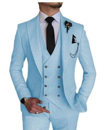 Herren Dreiteiliger Anzug Modern Fit | Mit Weste & Peak-Revers