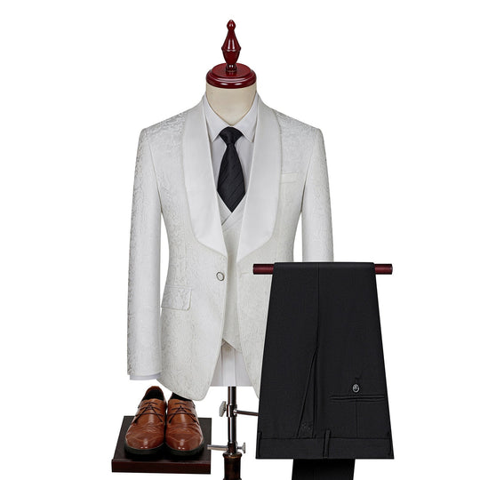 Herren Anzug 3-teilig Slim Fit | Hochzeitsgäste mit Blumenmuster