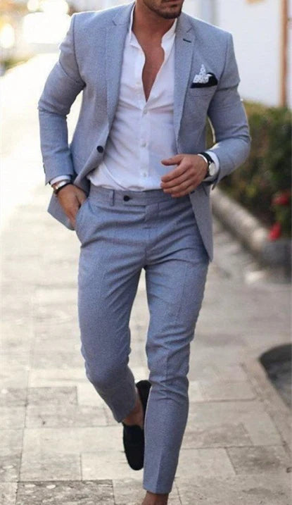 Herren Zweiteiliger Anzug Modern Fit | Ein-Knopf Design