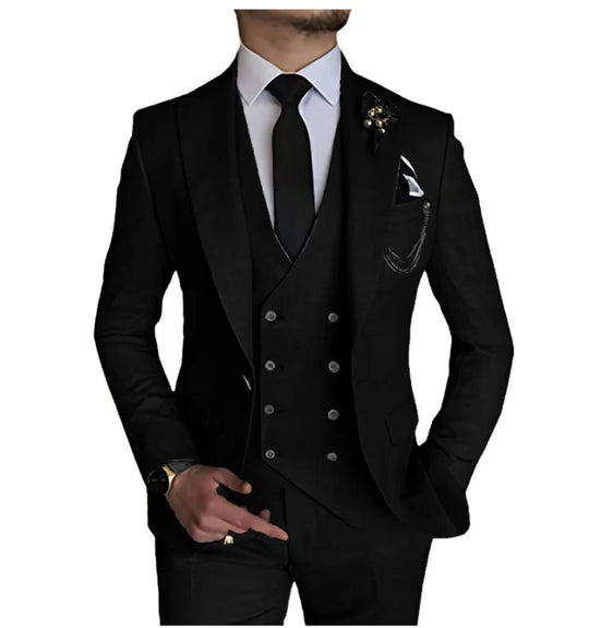 Herren Dreiteiliger Anzug Modern Fit | Mit Weste & Peak-Revers