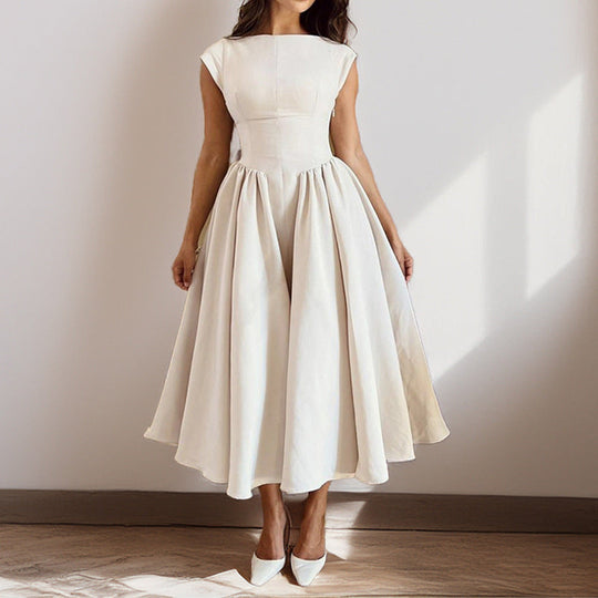 Abendkleid Damen | Plissiert Ärmellos Midi