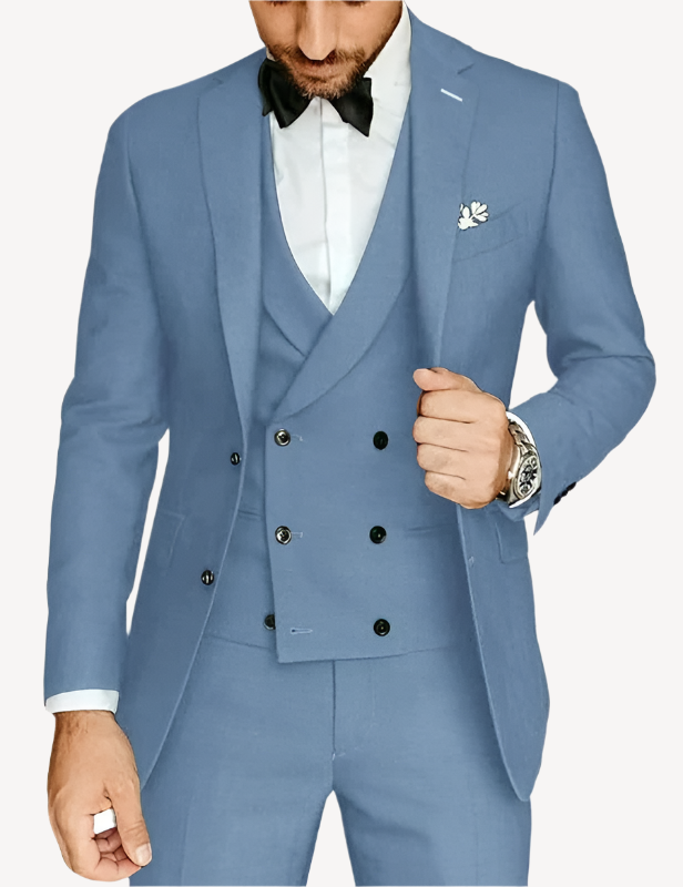 Herren Dreiteiliger Anzug Hellblau | Elegant & Festlich