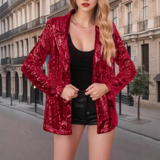 Damen Blazer mit Offener Vorderseite | Langer Schnitt