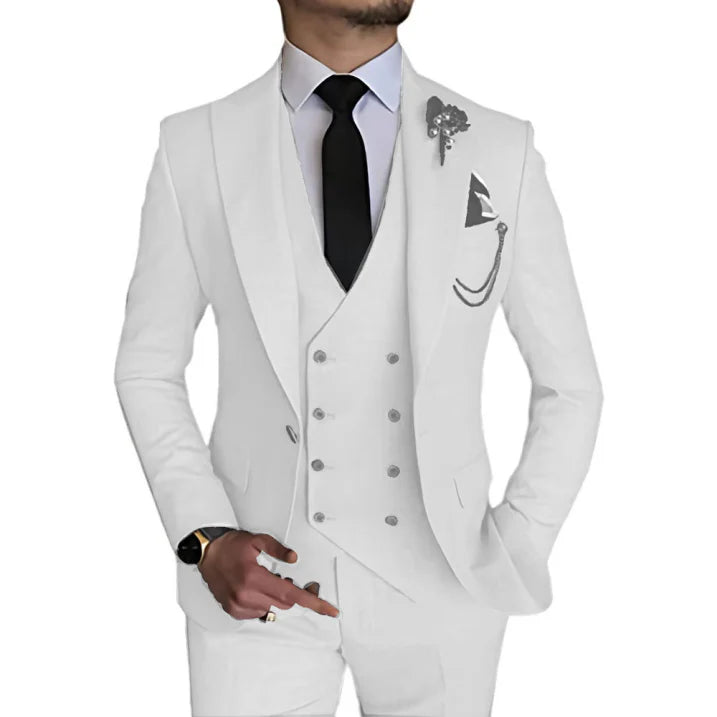 Herren Dreiteiliger Anzug Modern Fit | Mit Weste & Peak-Revers