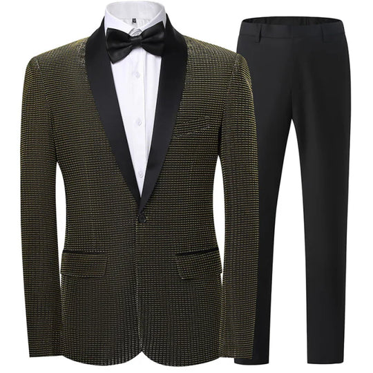 Herren Anzug 2-teilig Slim Fit | Hochzeitsgäste Mit Punktmuster