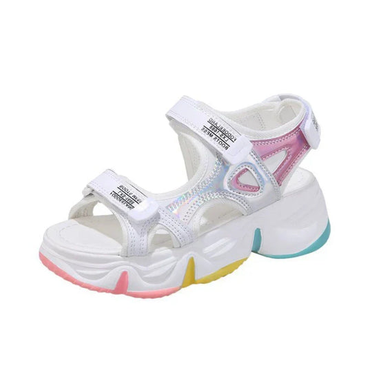 Bunte Plateausandalen