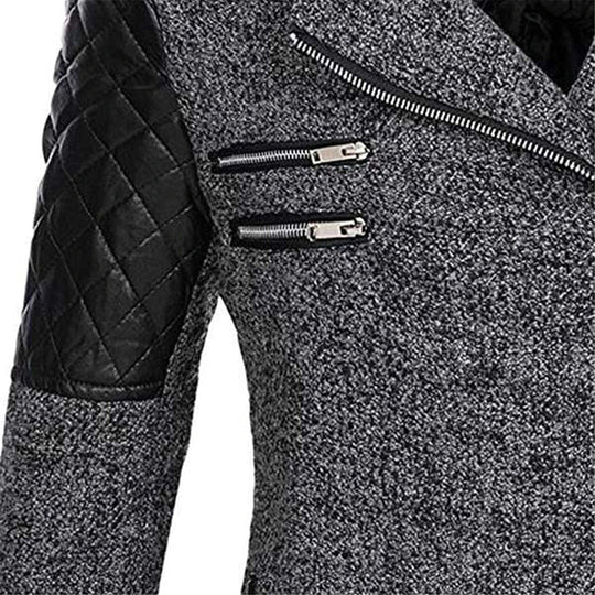 Winterjacke Damen Kapuze | Asymmetrischer Reißverschluss und Taschen