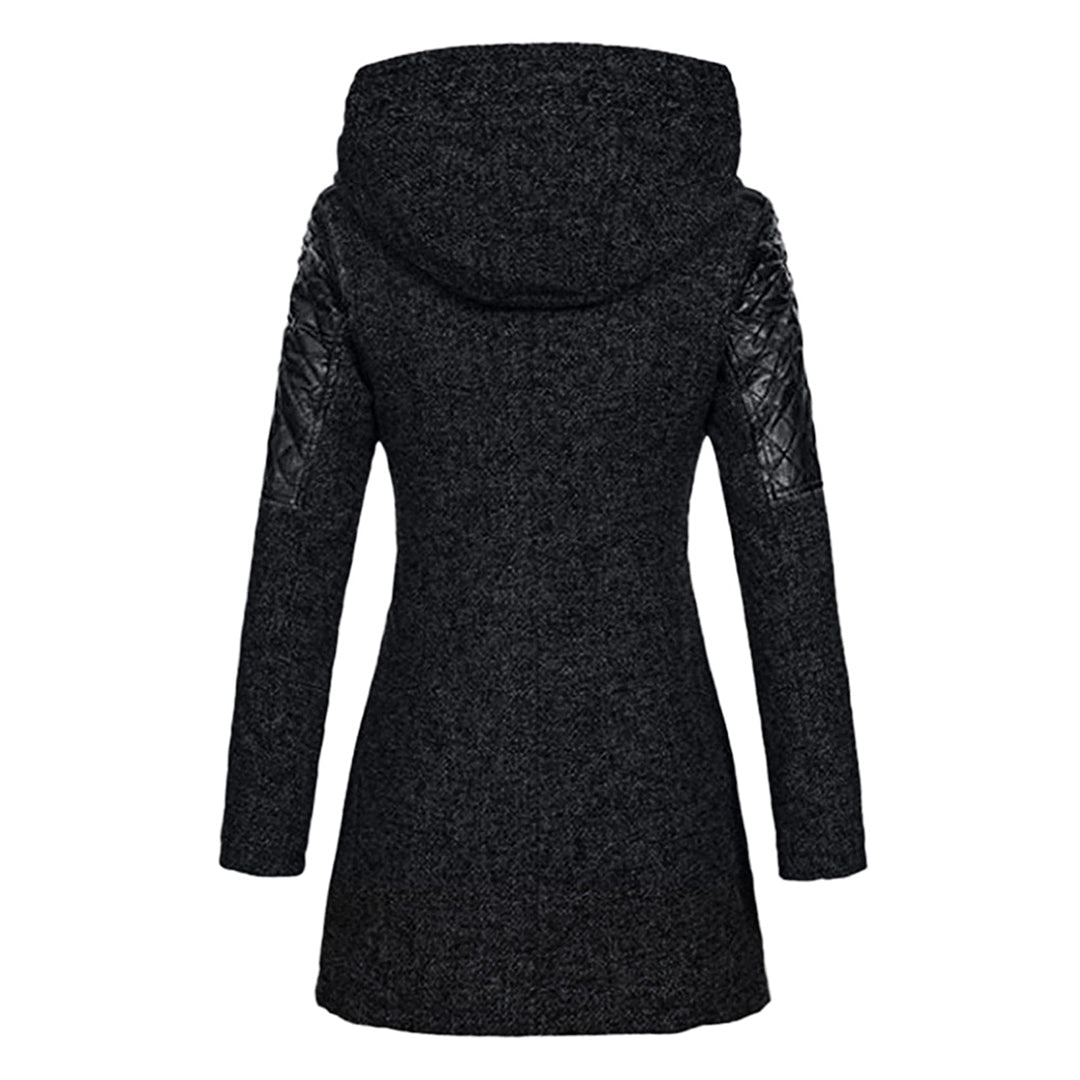 Winterjacke Damen Kapuze | Asymmetrischer Reißverschluss und Taschen