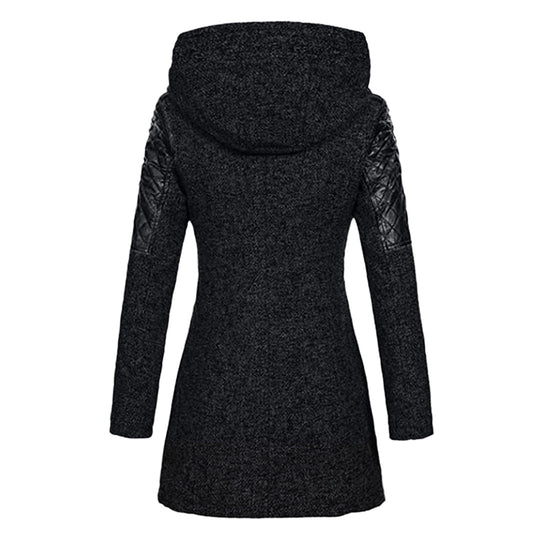 Winterjacke Damen Kapuze | Asymmetrischer Reißverschluss und Taschen