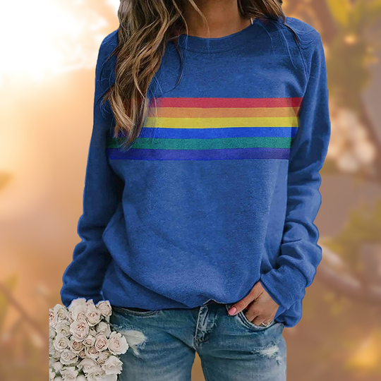 Isabella - Damen T-Shirt Mit Regenbogenmuster