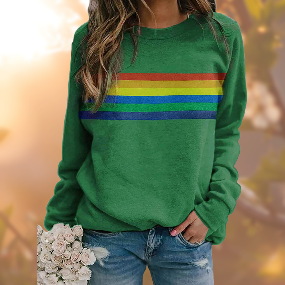 Isabella - Damen T-Shirt Mit Regenbogenmuster