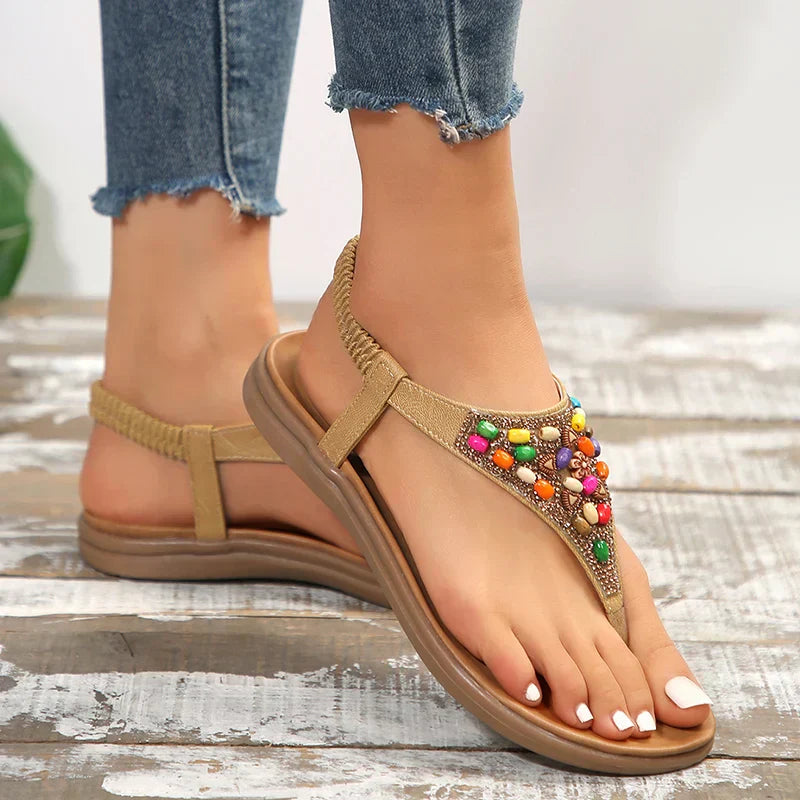 Ursula - Retro-Boho-Sandalen Mit Flachem Absatz