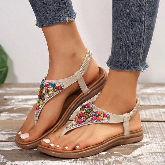 Ursula - Retro-Boho-Sandalen Mit Flachem Absatz