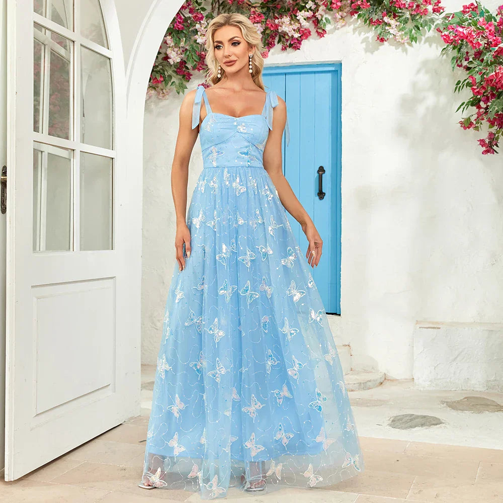 Damen Ballkleid mit Herz-Ausschnitt und Trägern | Maxi
