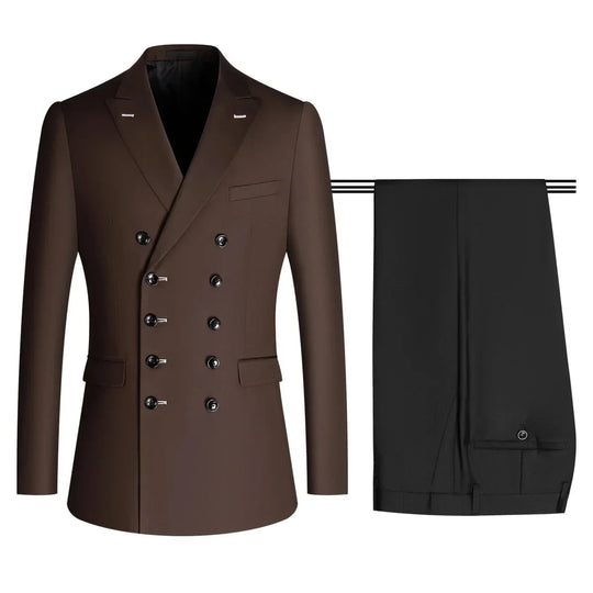 Herren Anzug 2-teilig Slim Fit | Hochzeitsgäste Slim-Fit Sakko mit Zweireihigem Schnitt