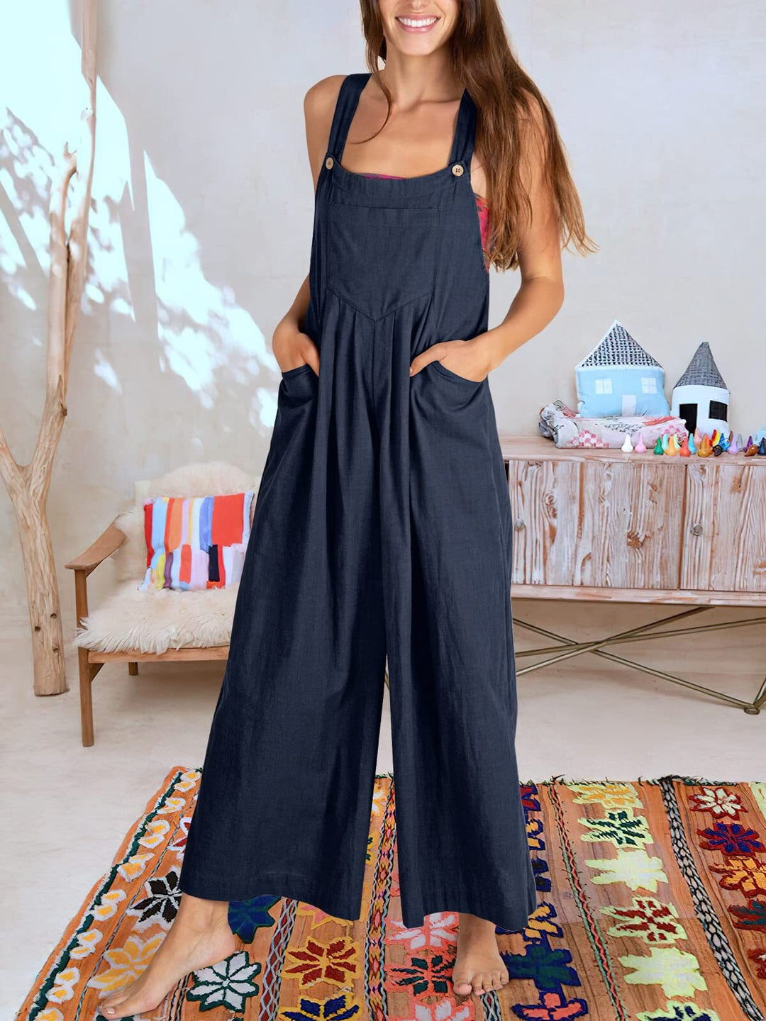 Eleganter Ärmelloser Jumpsuit Für Damen – Stilvolles Ärmelloses Outfit Für Elegante Abende