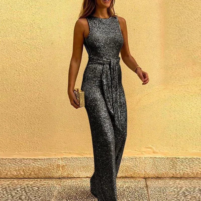 Eleganter Jumpsuit mit Funkelnden Pailletten für Ein Glamouröses Aussehen