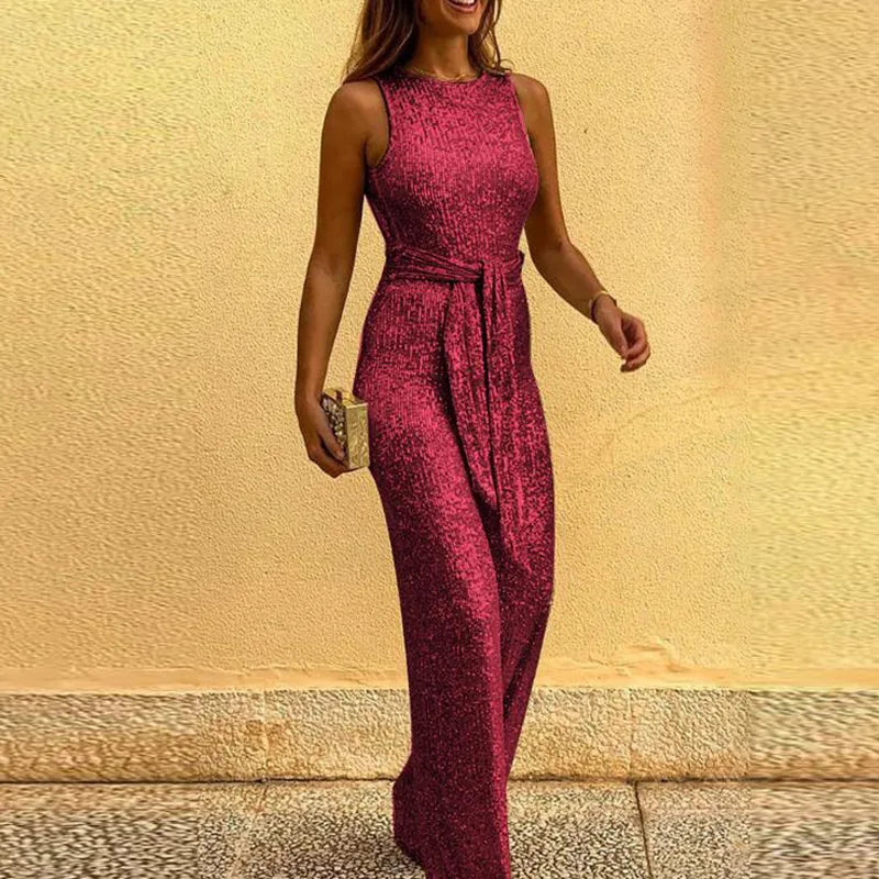 Eleganter Jumpsuit mit Funkelnden Pailletten für Ein Glamouröses Aussehen