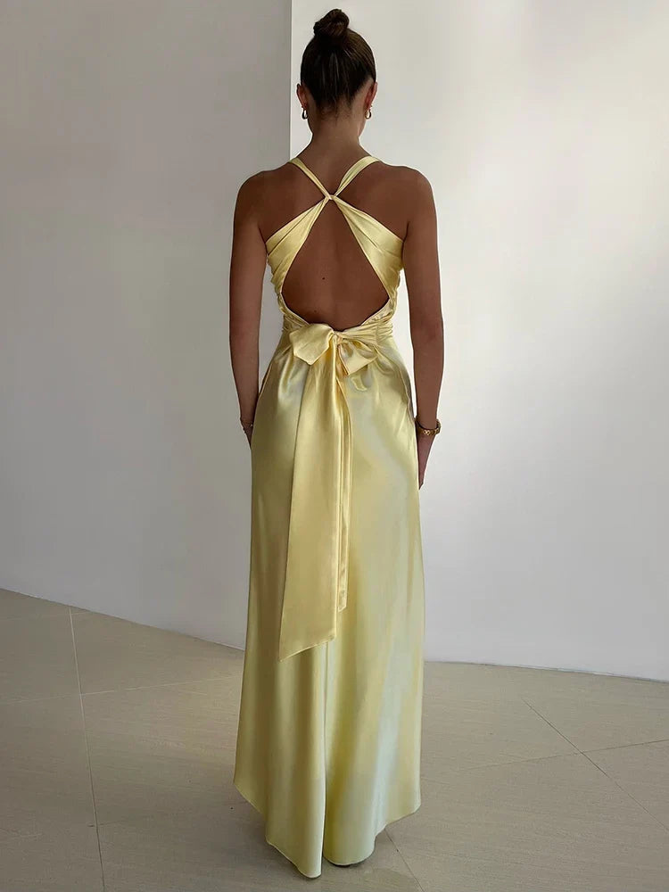 Abendkleid Damen | Maxi mit V-Ausschnitt und Rückenfrei