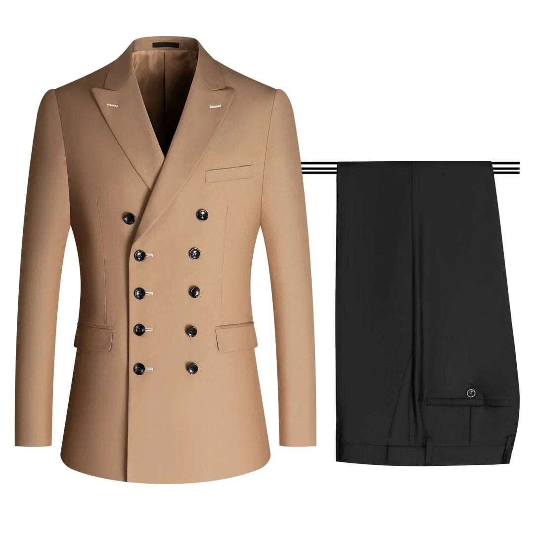 Herren Anzug 2-teilig Slim Fit | Hochzeitsgäste Slim-Fit Sakko mit Zweireihigem Schnitt