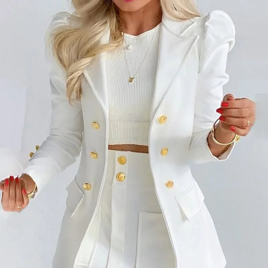 Damen Blazer Set mit Rock | Mit Knopfdetails