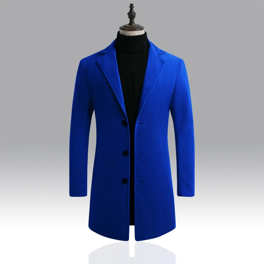 Mantel Herren Winterjacke | Langer Schnitt mit Reverskragen