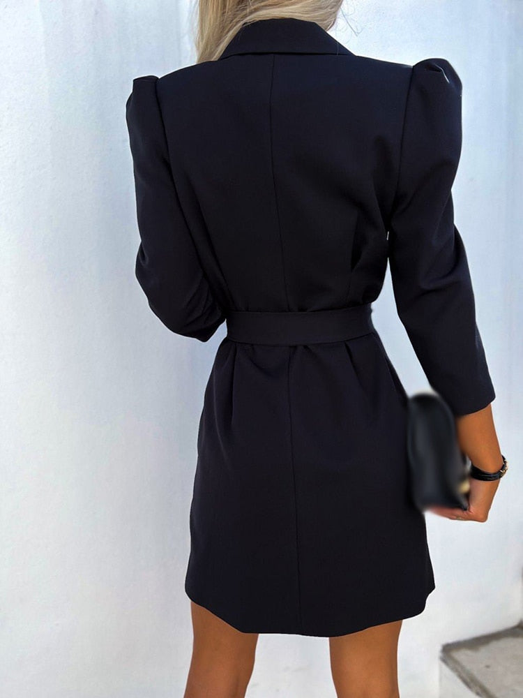Damen Blazer Kleid mit 3/4 Ärmeln | Abendkleid Mini