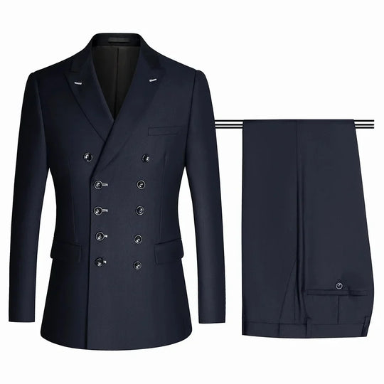 Herren Anzug 2-teilig Slim Fit | Hochzeitsgäste Slim-Fit Sakko mit Zweireihigem Schnitt