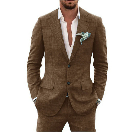 Herren Anzug 2-teilig Slim Fit | Hochzeitsgäste Sakko mit Zwei-Knopf-Verschluss und Hose