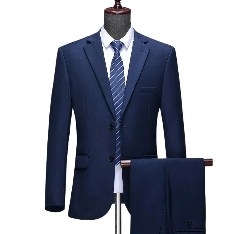 Herren Anzug 3-teilig Slim Fit | Hochzeitsgäste Zwei-Knopf-Jacke