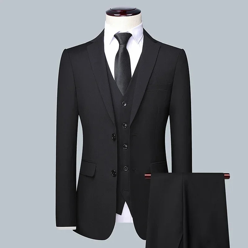 Herren Anzug 3-teilig Slim Fit | Zwei-Knopf Sakko Für Hochzeiten Und Veranstaltungen