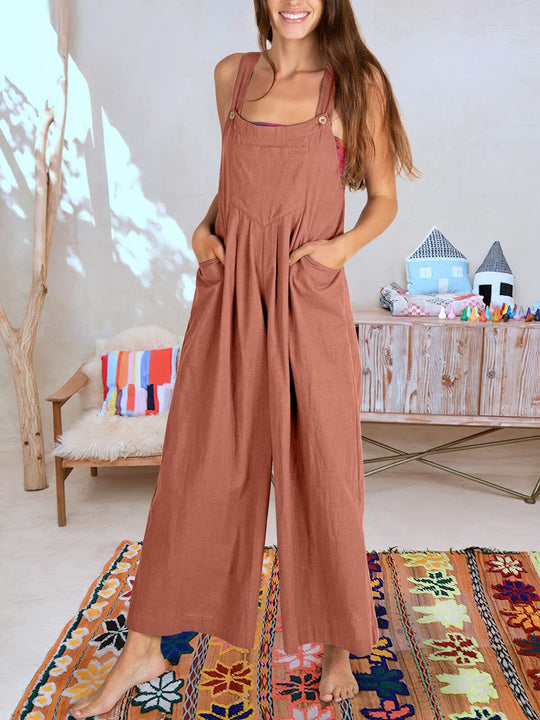 Eleganter Ärmelloser Jumpsuit Für Damen – Stilvolles Ärmelloses Outfit Für Elegante Abende