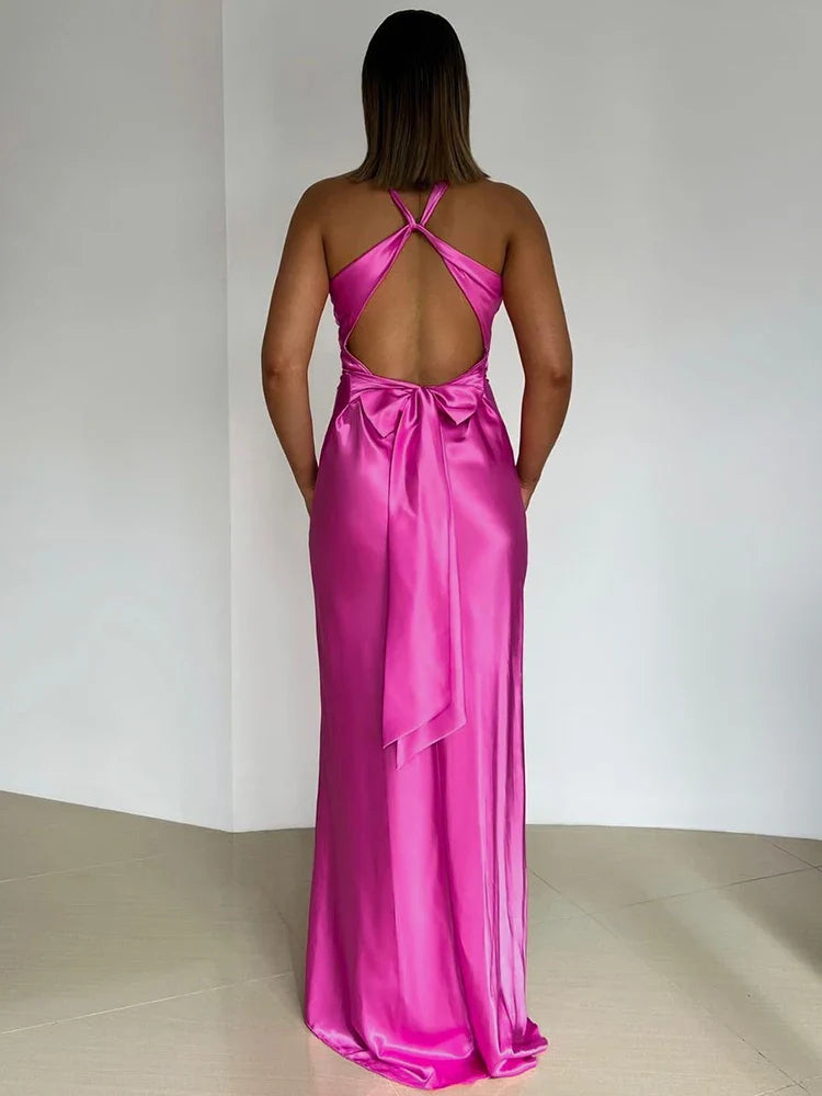 Abendkleid Damen | Maxi mit V-Ausschnitt und Rückenfrei